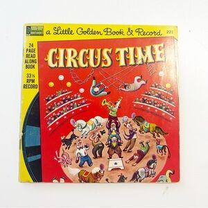 Vintage 1976 Circus Time Picture Book & Vinyl Record 33 1/3 RPM Little Golden